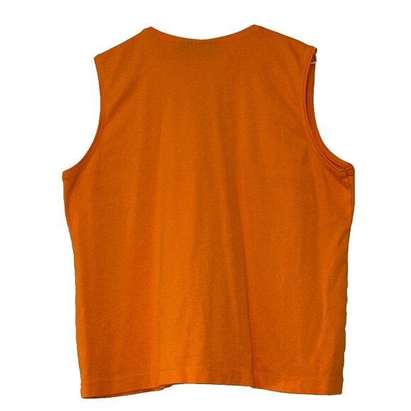 Chico's Additions V-Neck Sleeveless Tee Shirt size 3 or XL Orange - Picture 2 of 6
